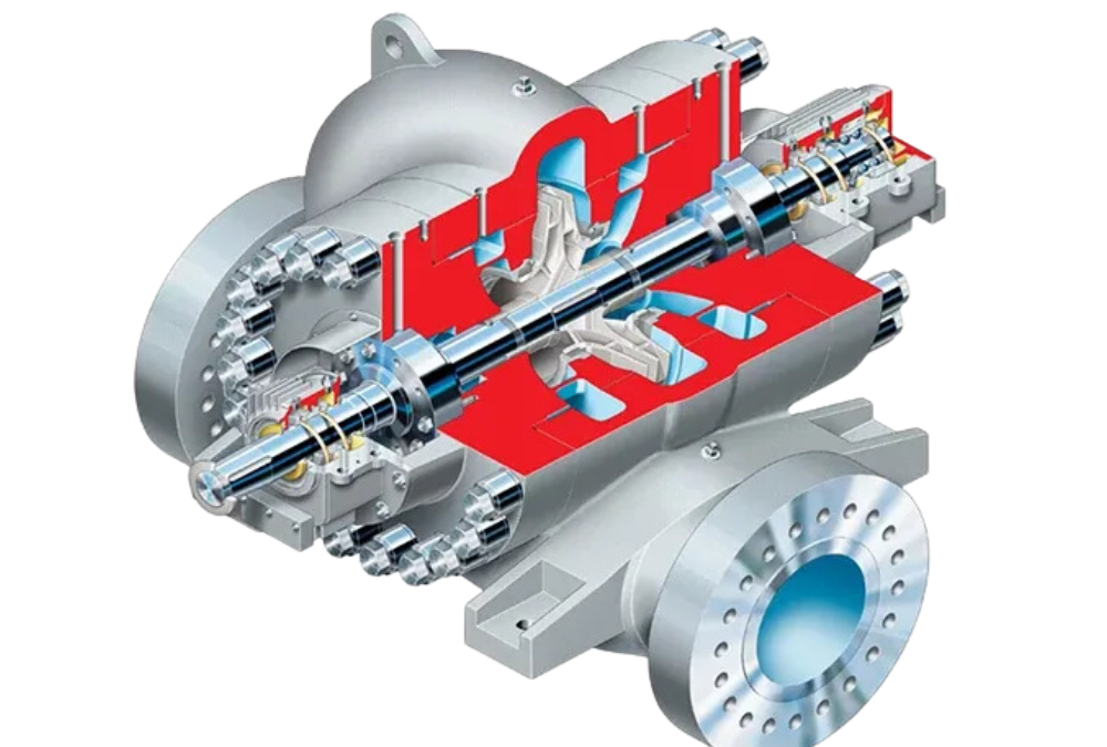 Flowserve DVSR Between Bearings Pump designed for industrial power, water, and oil applications.