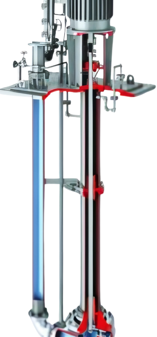 VPL3600 slurry pump for heavy-duty industrial applications, meeting ISO 13709 and API 610 VS4 standards.