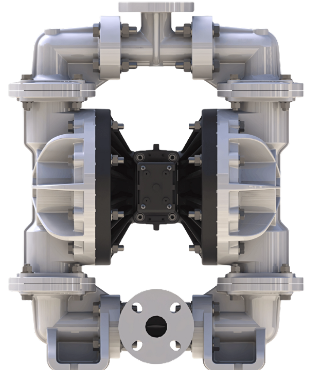 Versamatic 1.5 inch bolted plastic diaphragm pump for chemical and wastewater applications