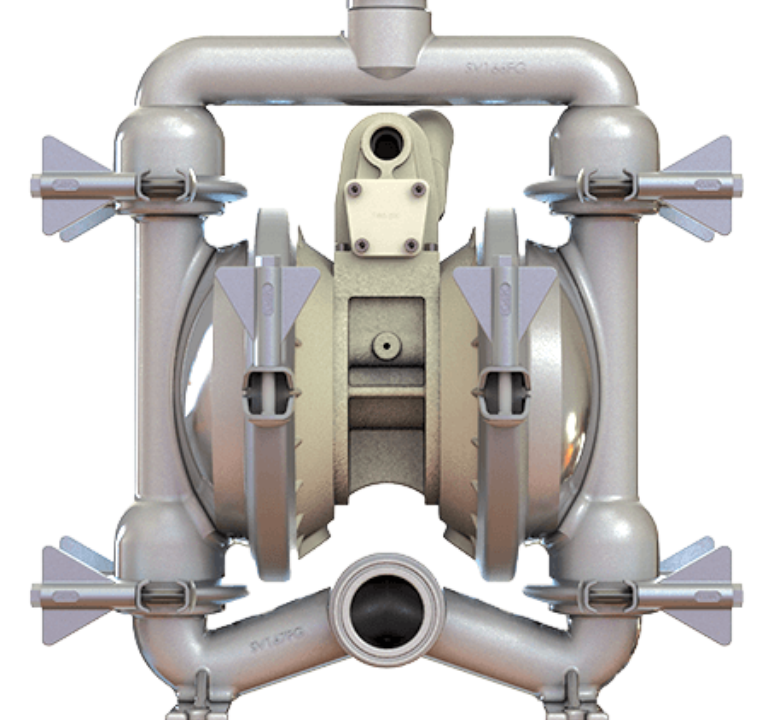 Versamatic 1½ inch stainless steel FDA-compliant clamped AODD pump for food processing